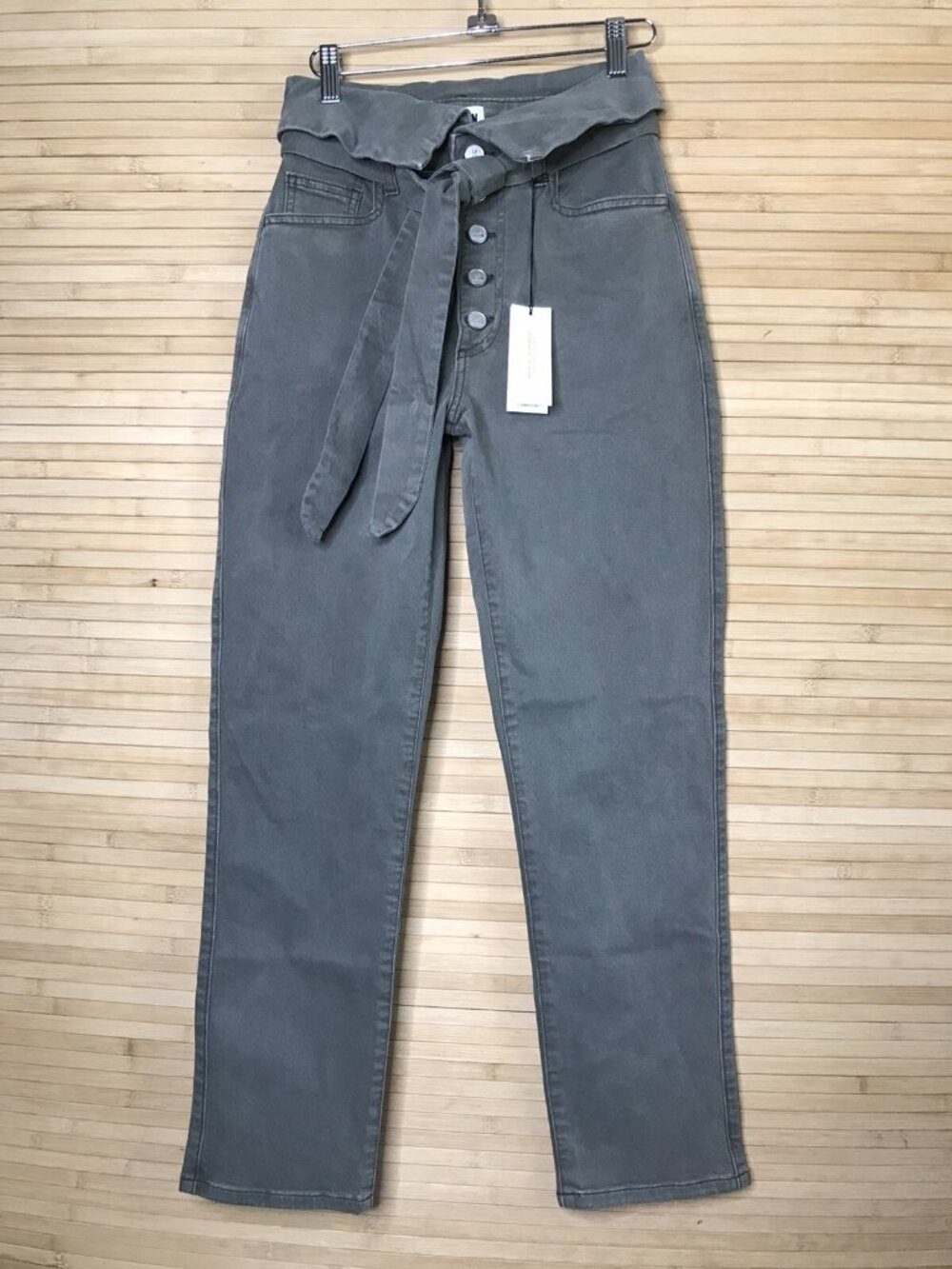 NWT Le Jean Valentina Green Button Fly Women’s MILITARY High Waist Jeans SZ 24 - Picture 3 of 9
